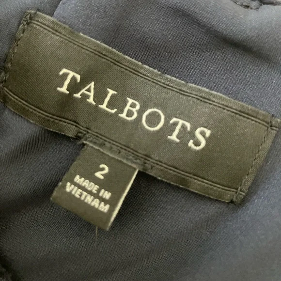 TALBOTS Navy Tweed Faux Wrap Pencil Skirt Size 2 - Picture 8 of 13